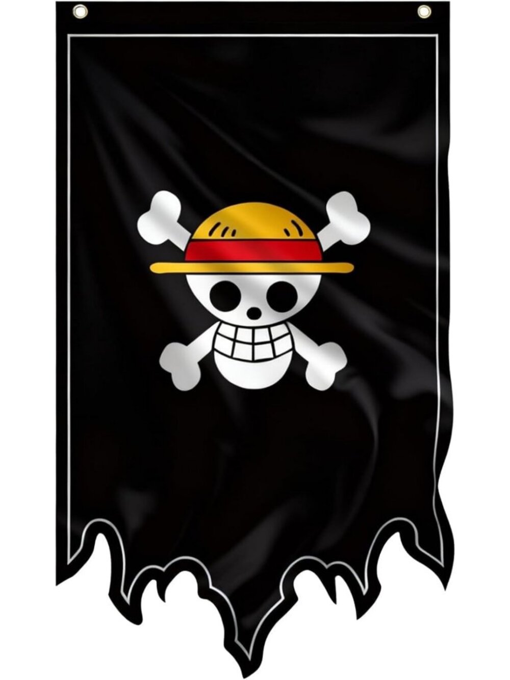 One Piece Halloween Decor - Luffy Pirate Flag, Multi-Colored 49x29 Inch Banner